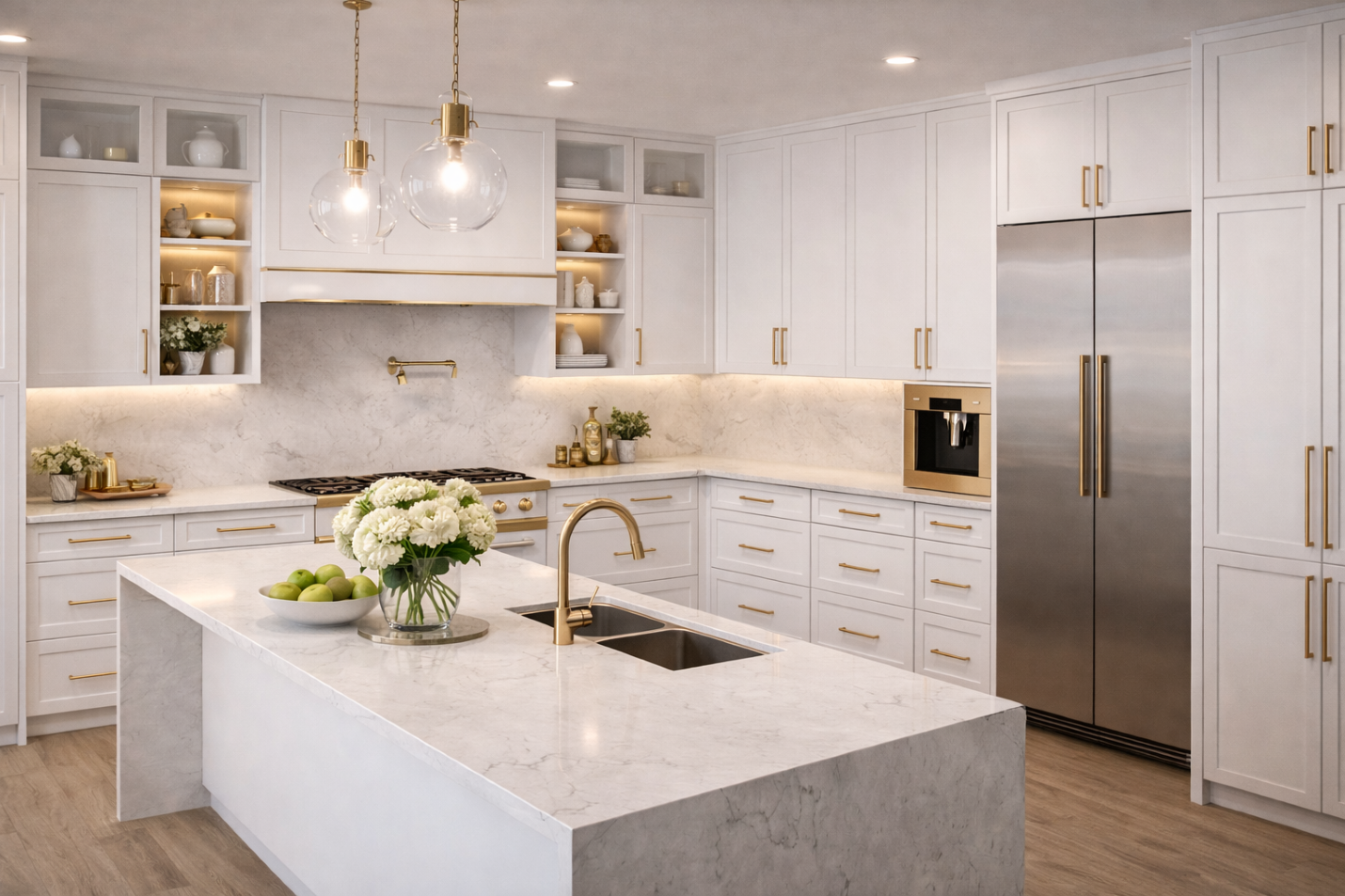 dapur mewah aksen emas